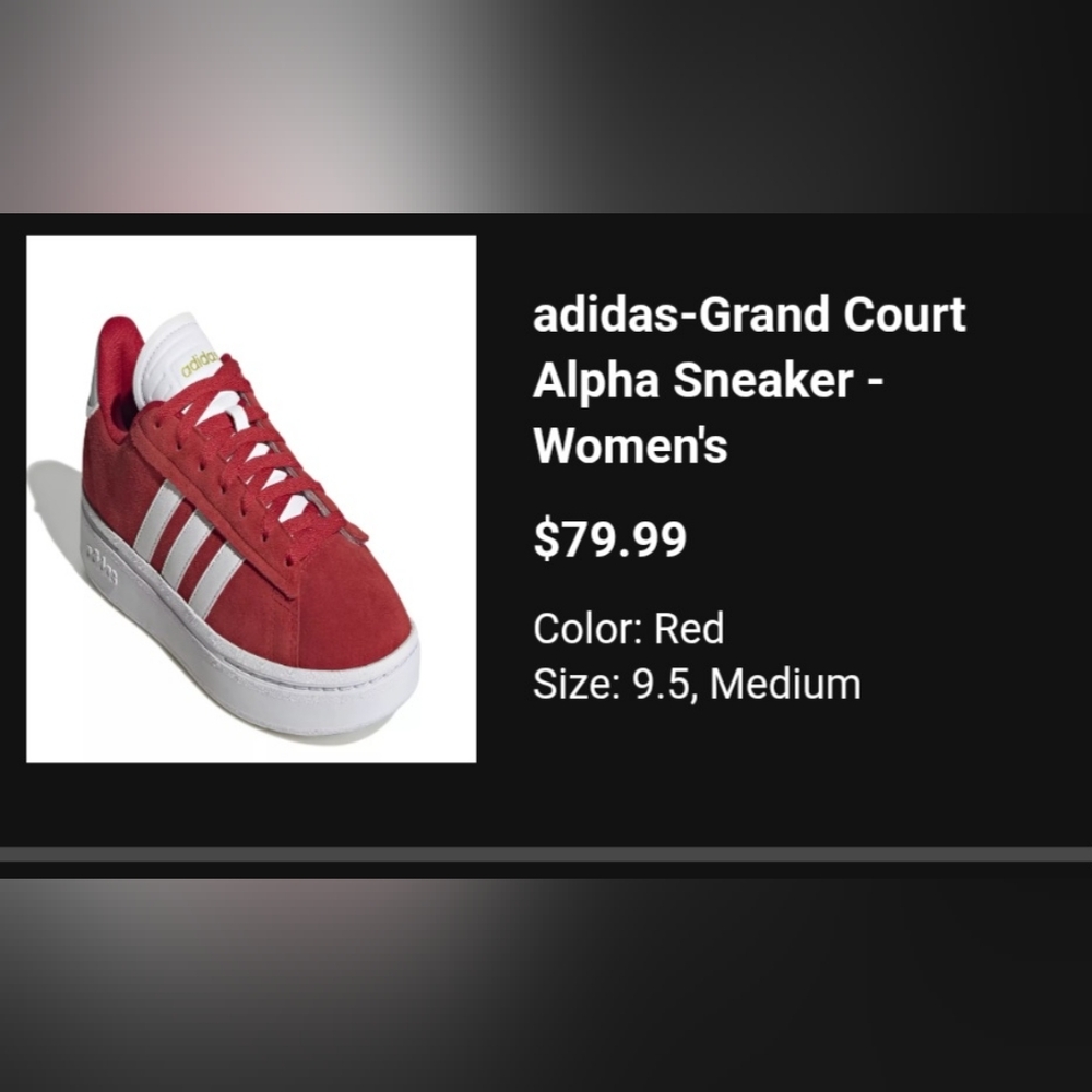 Adidas Grand Court Red and White Sneakers